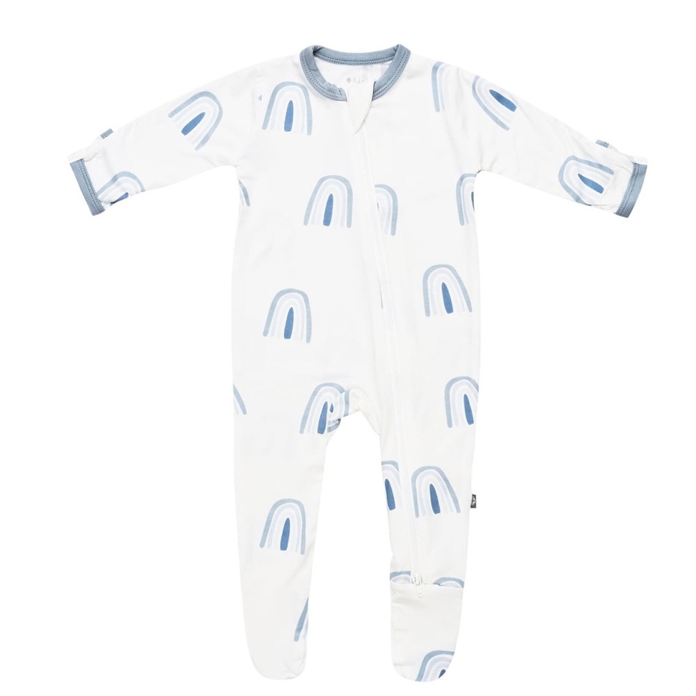 - Kyte BABY Zippered Footie in Fog Rainbow NWT - Picture 5 of 5
